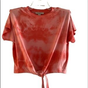 ALL SAINTS orange tie dye crop top with shoulder pads. Small
C